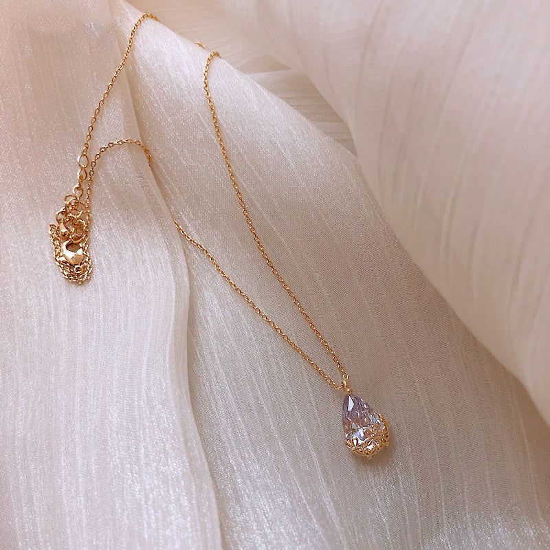 Elegant Crystal Water Drop Pendant Necklace - Affordable Jewelry Gift for Her - YanaChi Store