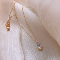 Elegant Crystal Water Drop Pendant Necklace - Affordable Jewelry Gift for Her - YanaChi Store