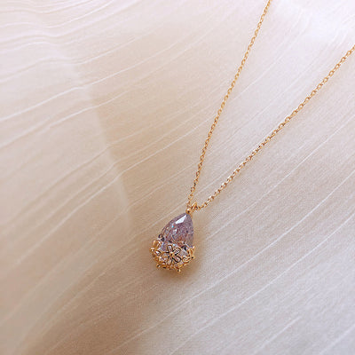 Elegant Crystal Water Drop Pendant Necklace - Affordable Jewelry Gift for Her - YanaChi Store