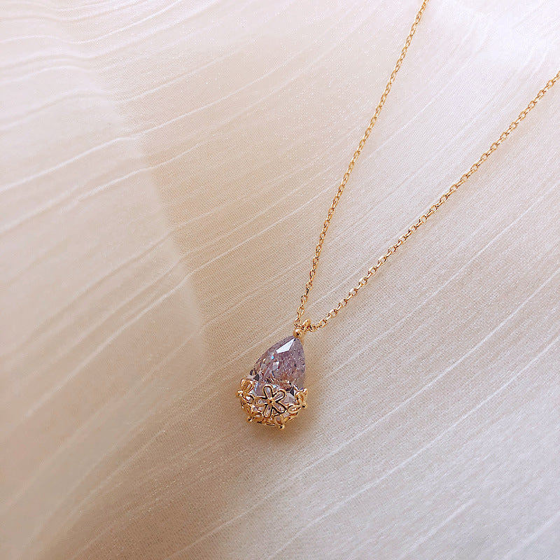 Elegant Crystal Water Drop Pendant Necklace - Affordable Jewelry Gift for Her - YanaChi Store