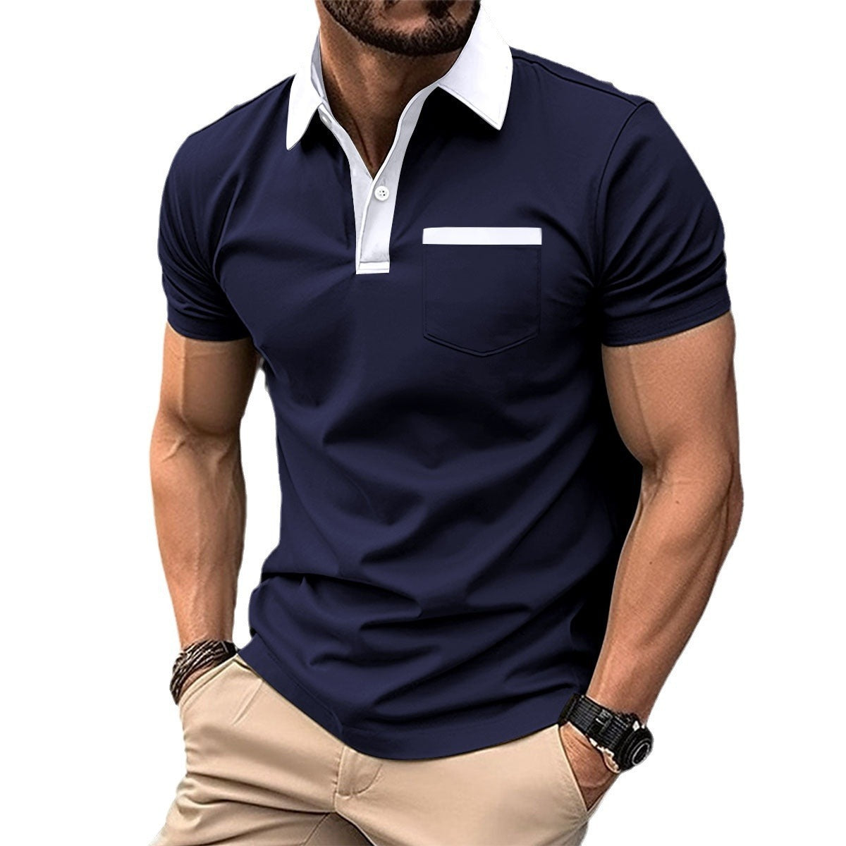 Men's Fashion Lapel Pocket Polo T-Shit - YanaChi Store
