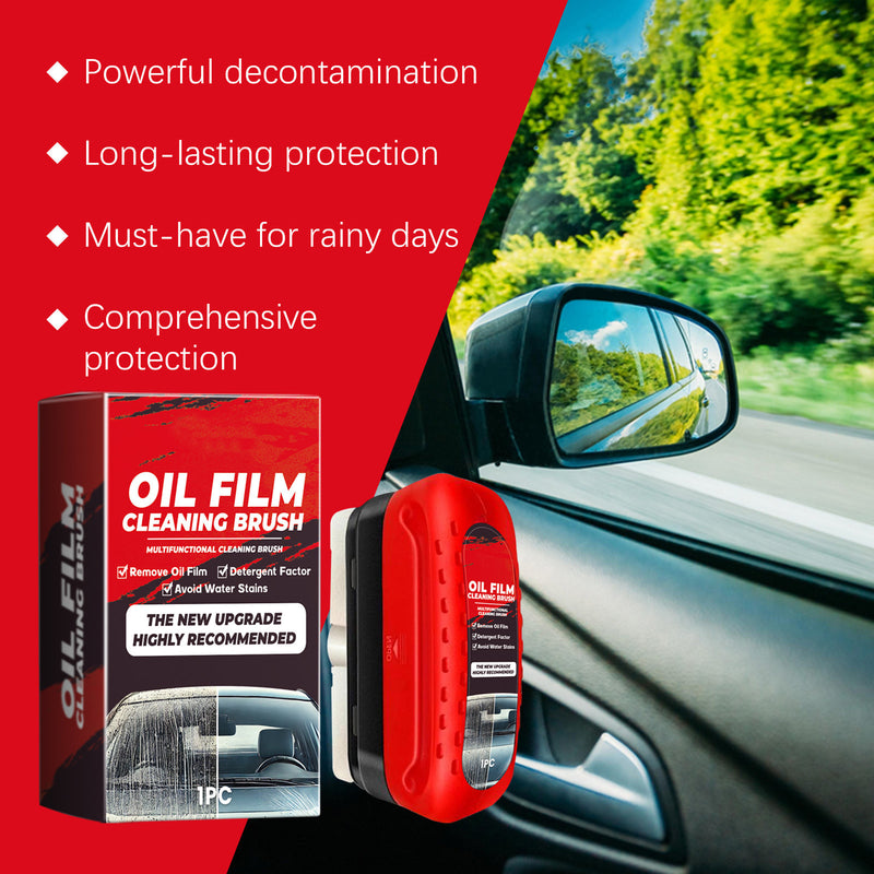 Automotive Oil Film Cleaning Brush, Windshield Cleaner Tool, All In One Wipe On Oil Film Remover, Car Glass Oil Film Cleaner With Reusable Foam Sprayer - YanaChi Store