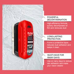 Automotive Oil Film Cleaning Brush, Windshield Cleaner Tool, All In One Wipe On Oil Film Remover, Car Glass Oil Film Cleaner With Reusable Foam Sprayer - YanaChi Store