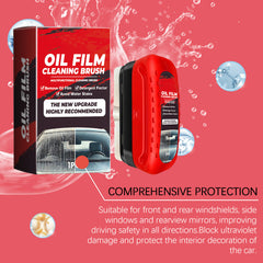 Automotive Oil Film Cleaning Brush, Windshield Cleaner Tool, All In One Wipe On Oil Film Remover, Car Glass Oil Film Cleaner With Reusable Foam Sprayer - YanaChi Store