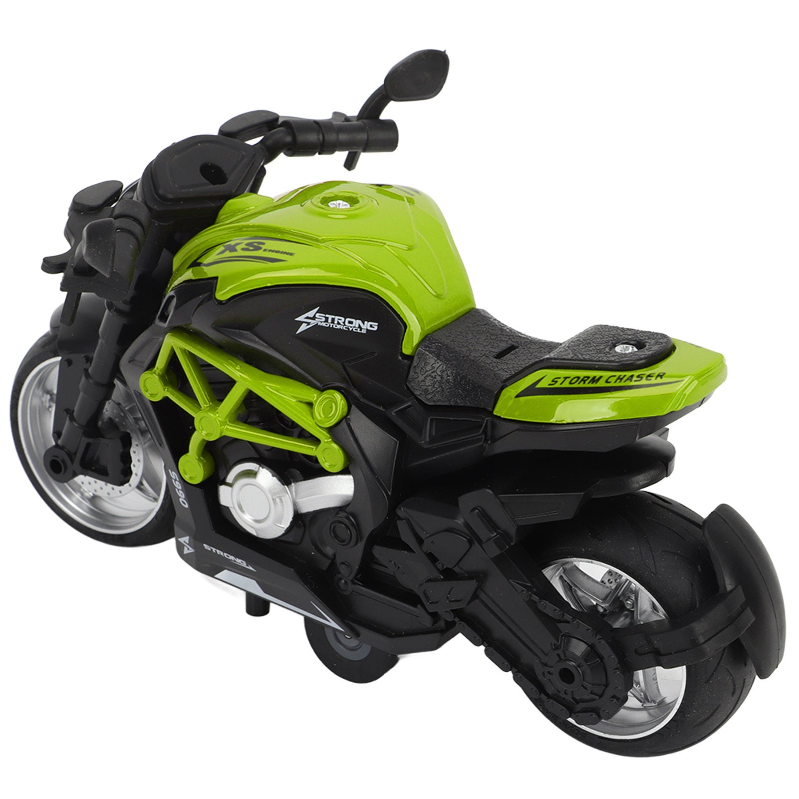 Alloy Motorcycle Model High Simulation Cool Sound Light Pull Back Motorcycle Toy for Kids Green - YanaChi Store