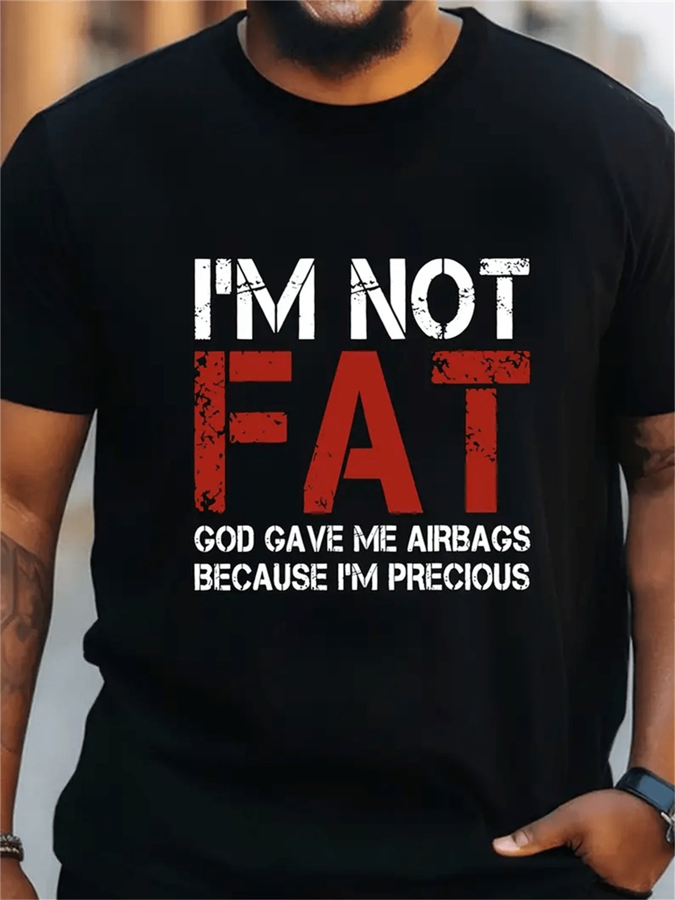 Men's Patterned Printed - I'm Not Fat T-Shirt - YanaChi Store
