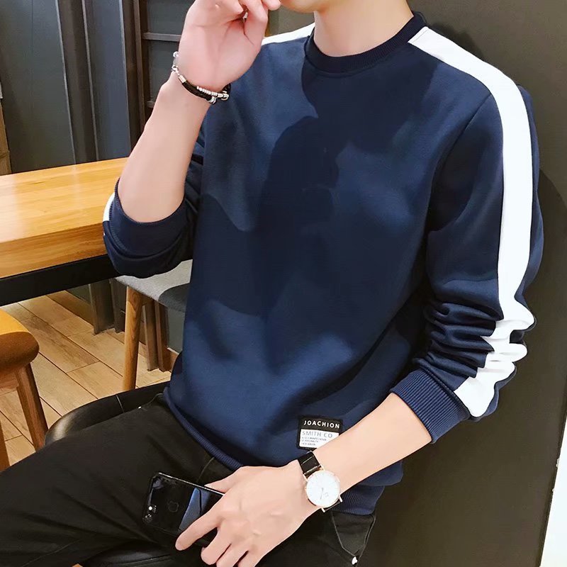Men's Round-Neck Long-Sleeved T-Shirt – Autumn Couple Style with 60% Polyester - YanaChi Store