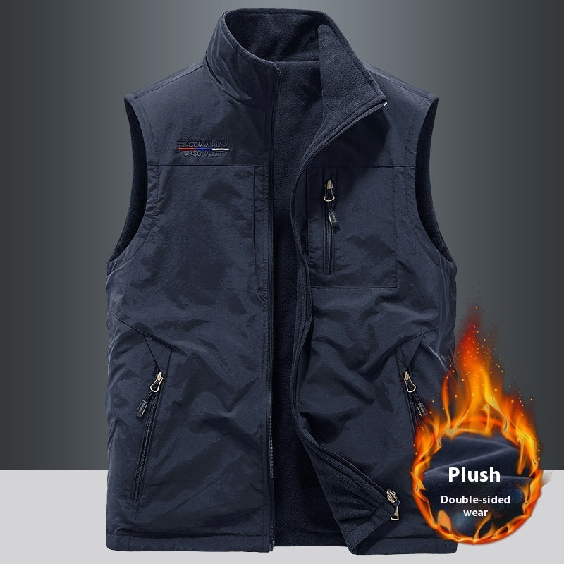 Double-sided Vest Men's Sports Fleece Vest - YanaChi Store