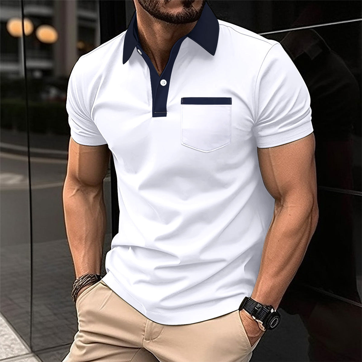 Men's Fashion Lapel Pocket Polo T-Shit - YanaChi Store