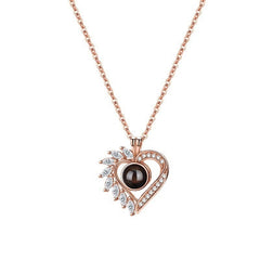 S925 Silver Half Moon Diamond Projection Necklace - YanaChi Store