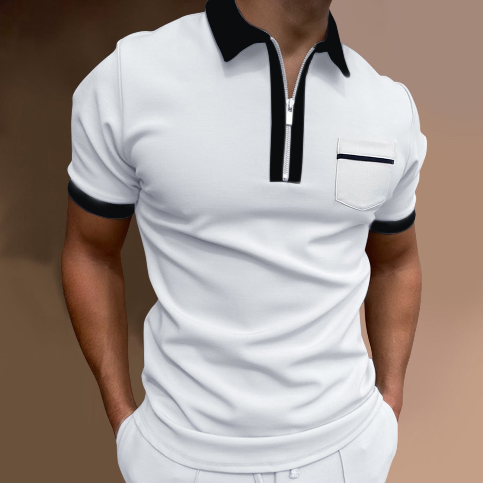 Men's Cotton Polo T-Shirt – Slim Pocket Design, European & American Style - YanaChi Store
