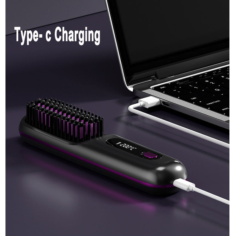 2-in-1 Wireless Hair Straightener & Curler – USB Charging, Fast Heating - YanaChi Store