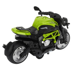 Alloy Motorcycle Model High Simulation Cool Sound Light Pull Back Motorcycle Toy for Kids Green - YanaChi Store
