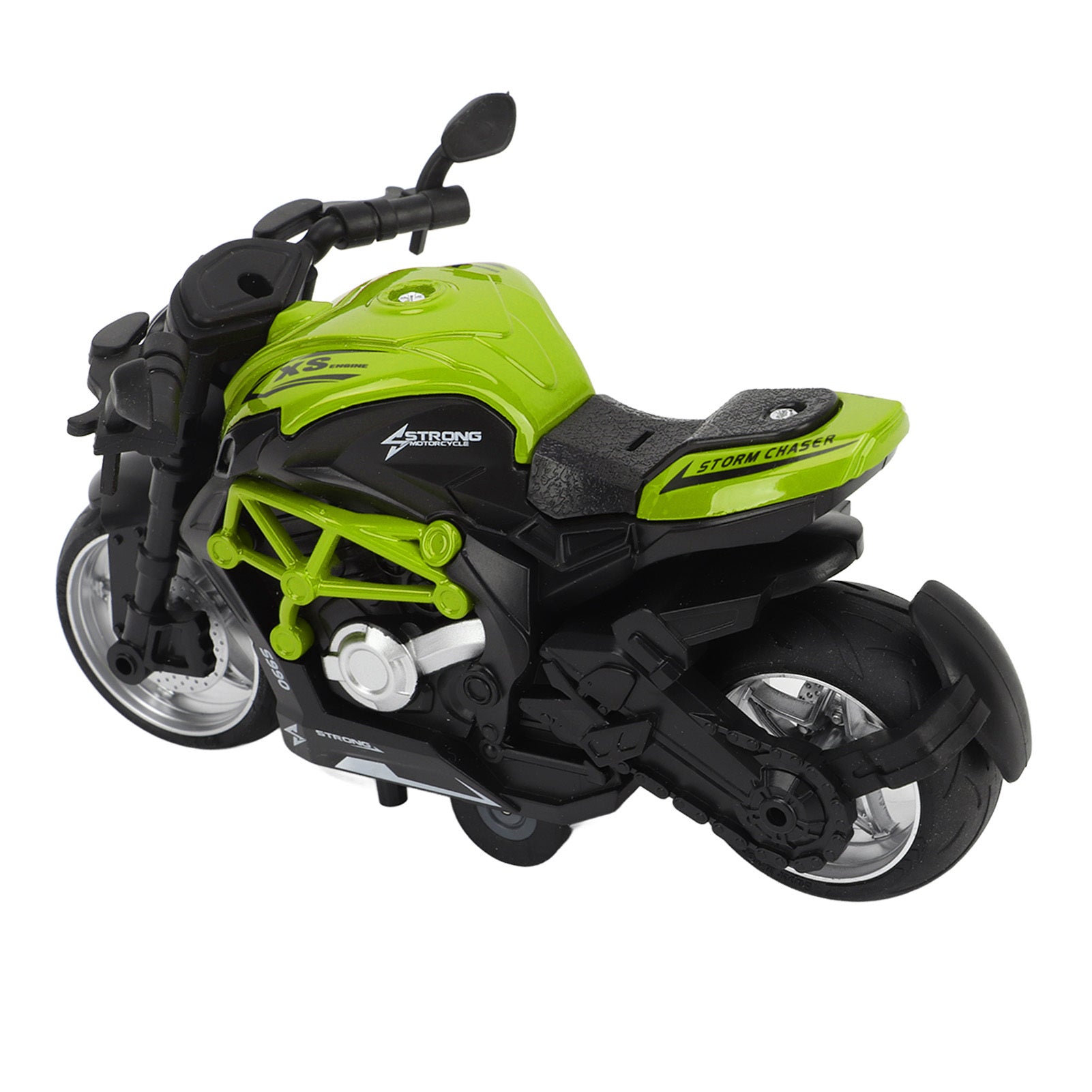 Alloy Motorcycle Model High Simulation Cool Sound Light Pull Back Motorcycle Toy for Kids Green - YanaChi Store