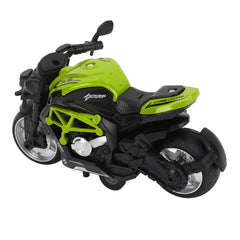 Alloy Motorcycle Model High Simulation Cool Sound Light Pull Back Motorcycle Toy for Kids Green - YanaChi Store