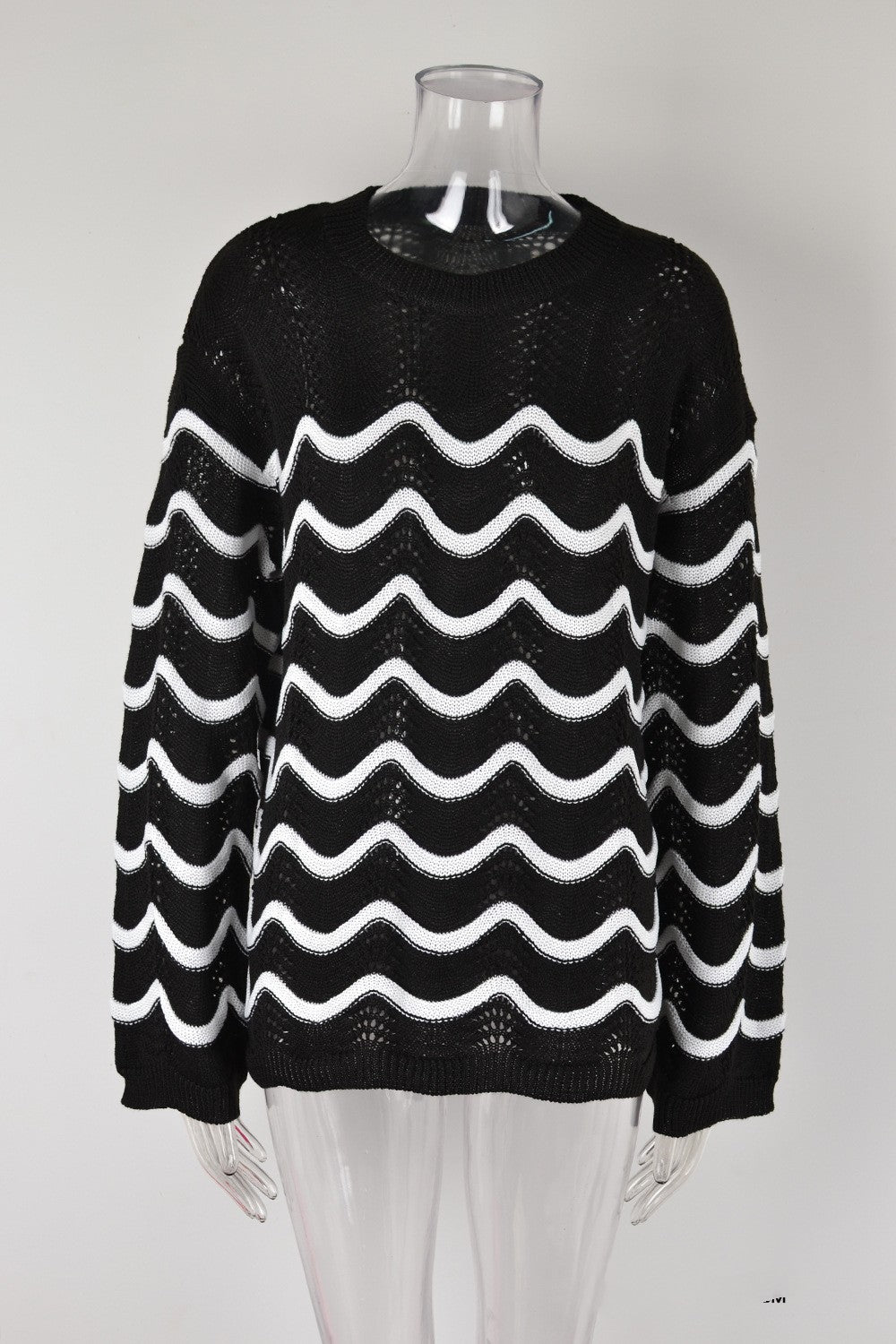 Women's Long Sleeve Knitwear – Loose Fit Pullover Sweater with Stitching Design - YanaChi Store