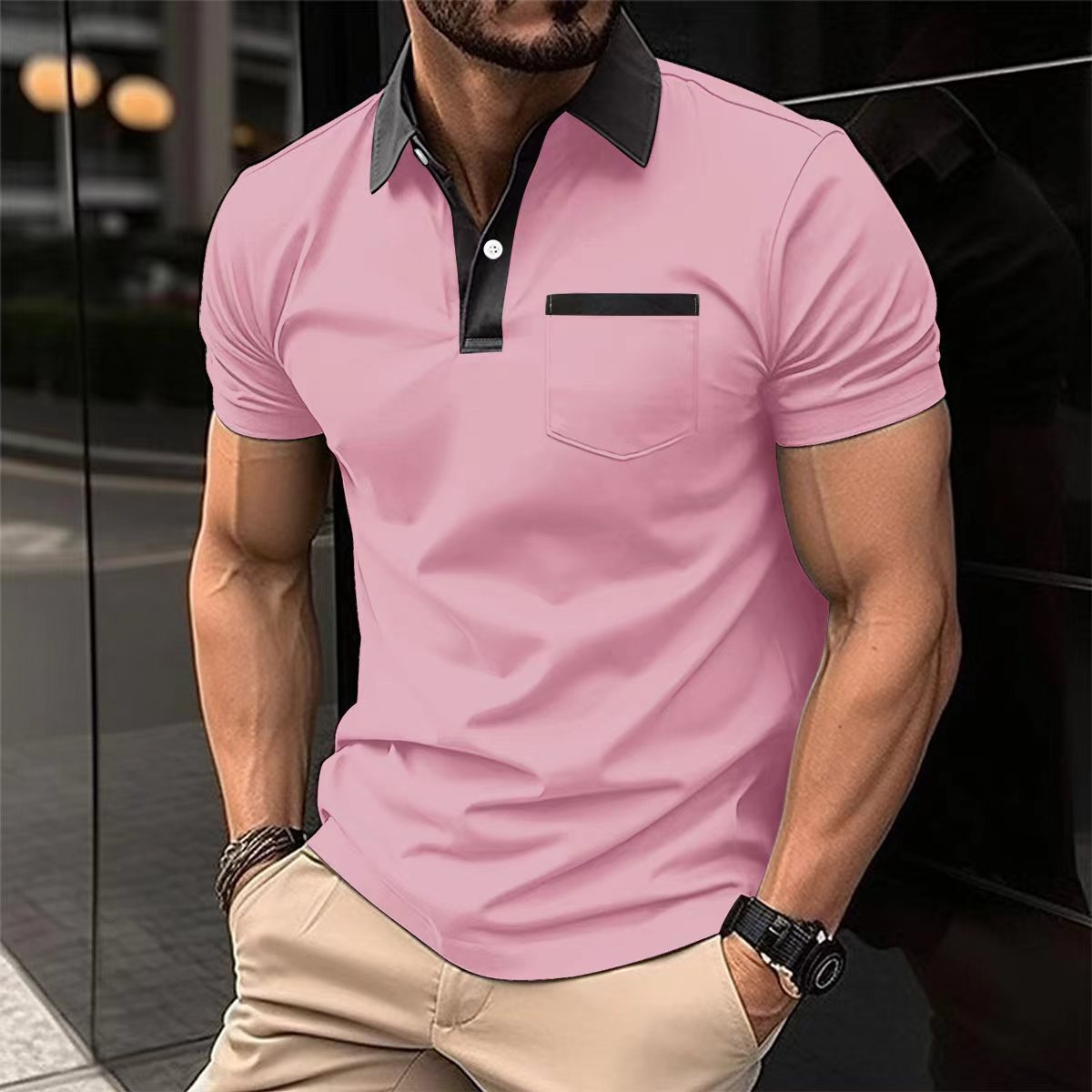 Men's Fashion Lapel Pocket Polo T-Shit - YanaChi Store
