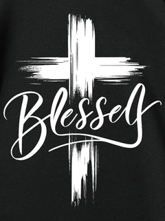 Men's "Blessed" Printed Cross T-Shirt – Faith In Action - YanaChi Store