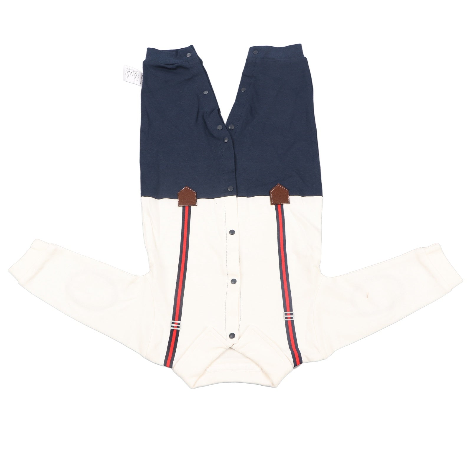 Baby Boy Jumpsuit Long Sleeves Threaded Cuffs Button Closure Boy Outfits with Bowtie 73cm - YanaChi Store