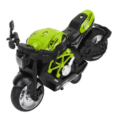 Alloy Motorcycle Model High Simulation Cool Sound Light Pull Back Motorcycle Toy for Kids Green - YanaChi Store