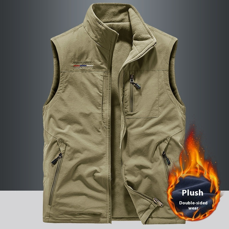 Double-sided Vest Men's Sports Fleece Vest - YanaChi Store