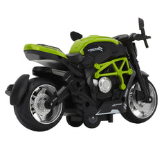 Alloy Motorcycle Model High Simulation Cool Sound Light Pull Back Motorcycle Toy for Kids Green - YanaChi Store