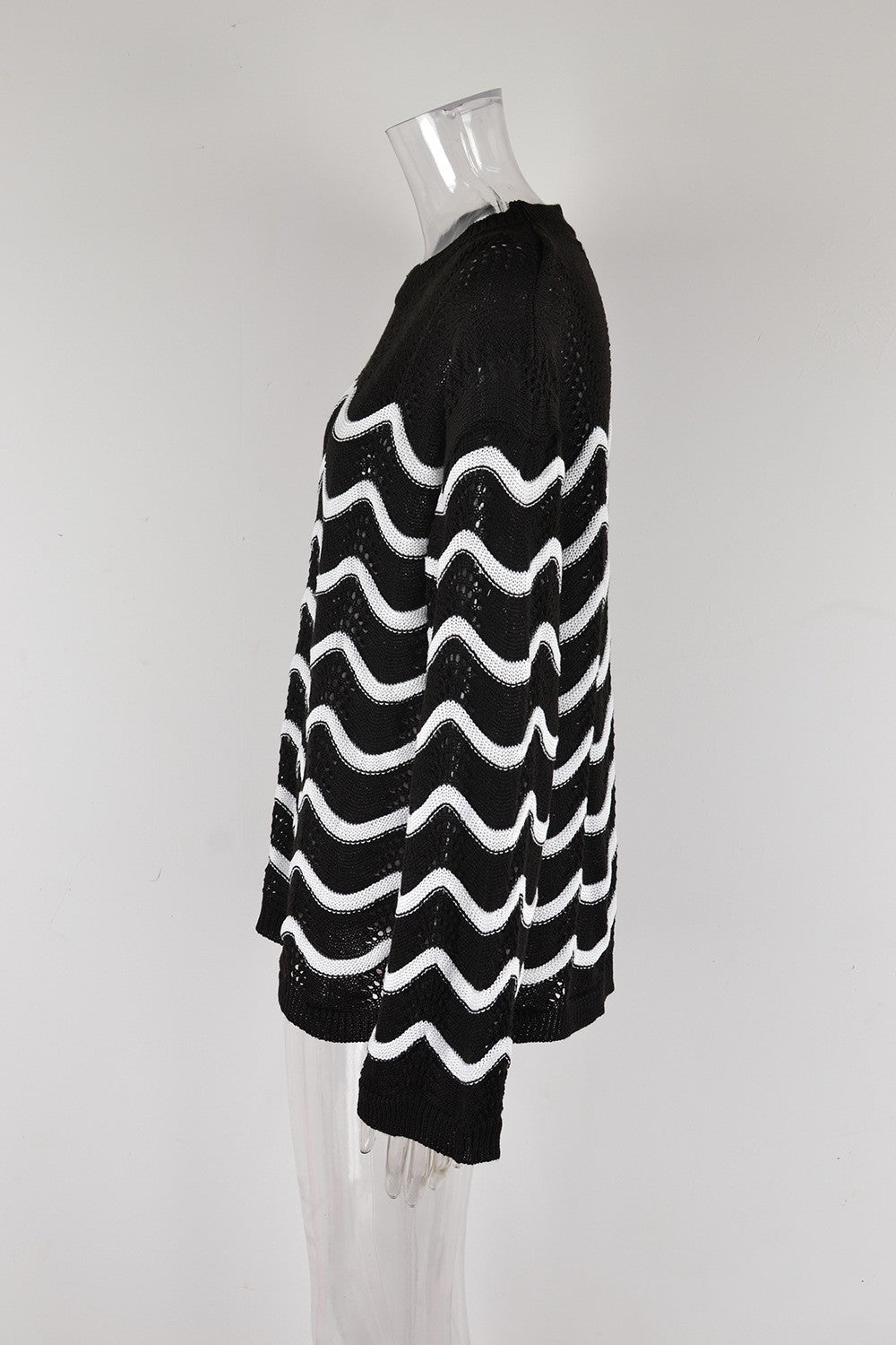 Women's Long Sleeve Knitwear – Loose Fit Pullover Sweater with Stitching Design - YanaChi Store