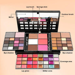 74-Color Professional Makeup Set – Lip Gloss, Eyeshadow, Blush & Highlight - YanaChi Store