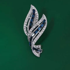 Xiaoxiangfeng Diamond Studded Leaf Brooch - YanaChi Store