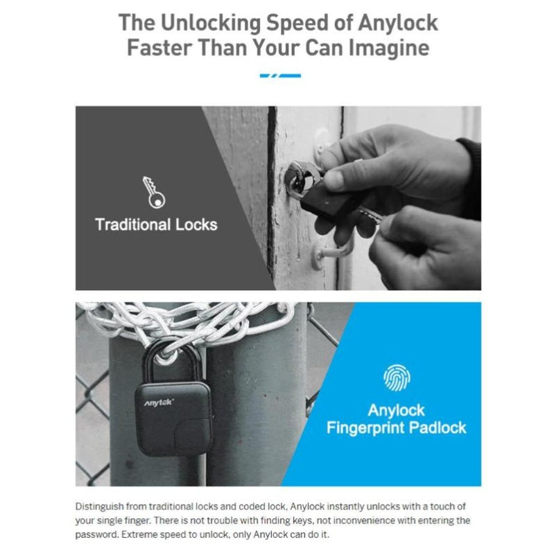 Smart Lock L3 Waterproof Fingerprint Padlock – IP65 Dustproof Design for Versatile Use - YanaChi Store