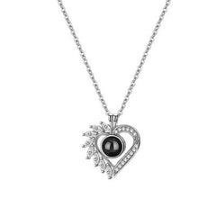 S925 Silver Half Moon Diamond Projection Necklace - YanaChi Store