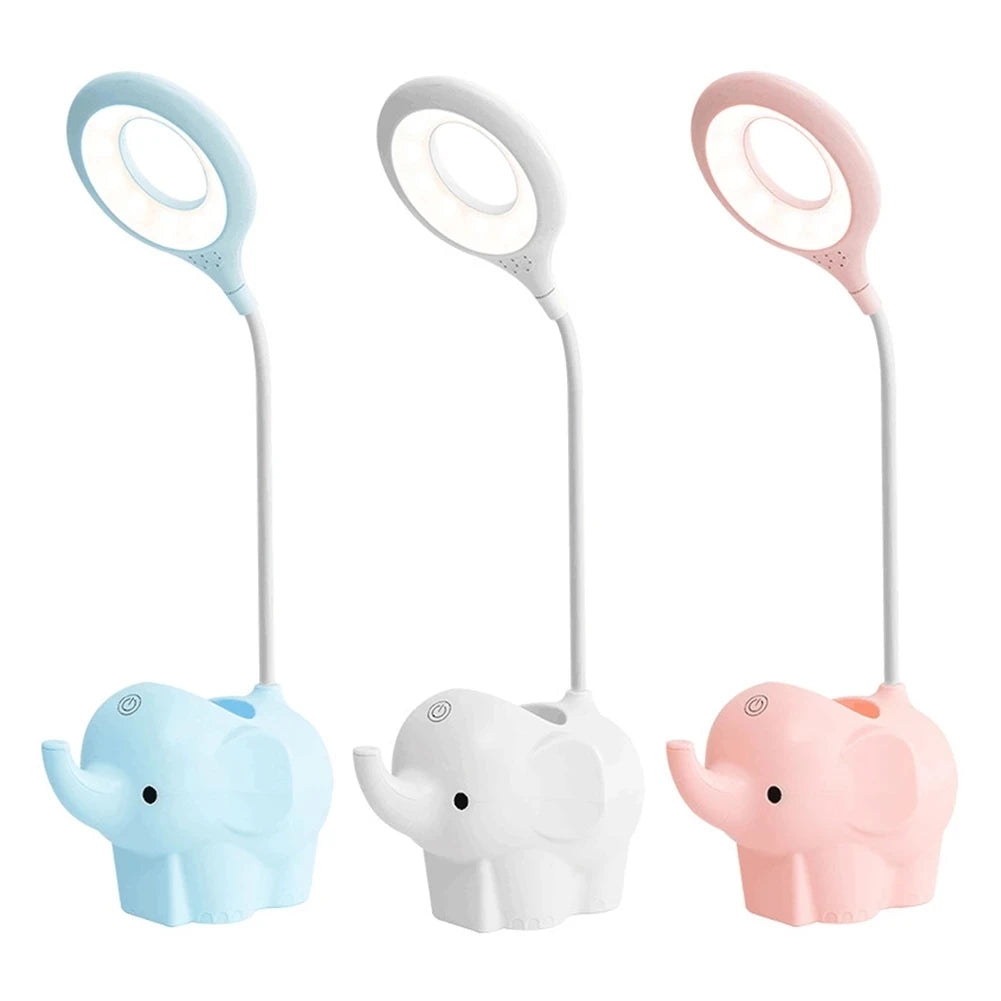 Adorable Elephant LED Desk Lamp – USB Rechargeable, Dimmable Touch Control Light - YanaChi Store
