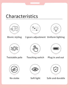 Adorable Elephant LED Desk Lamp – USB Rechargeable, Dimmable Touch Control Light - YanaChi Store