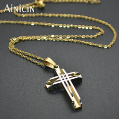 High-Fashion Stainless Steel Jesus Cross Pendant Necklace – Trendy Religious Jewelry - YanaChi Store