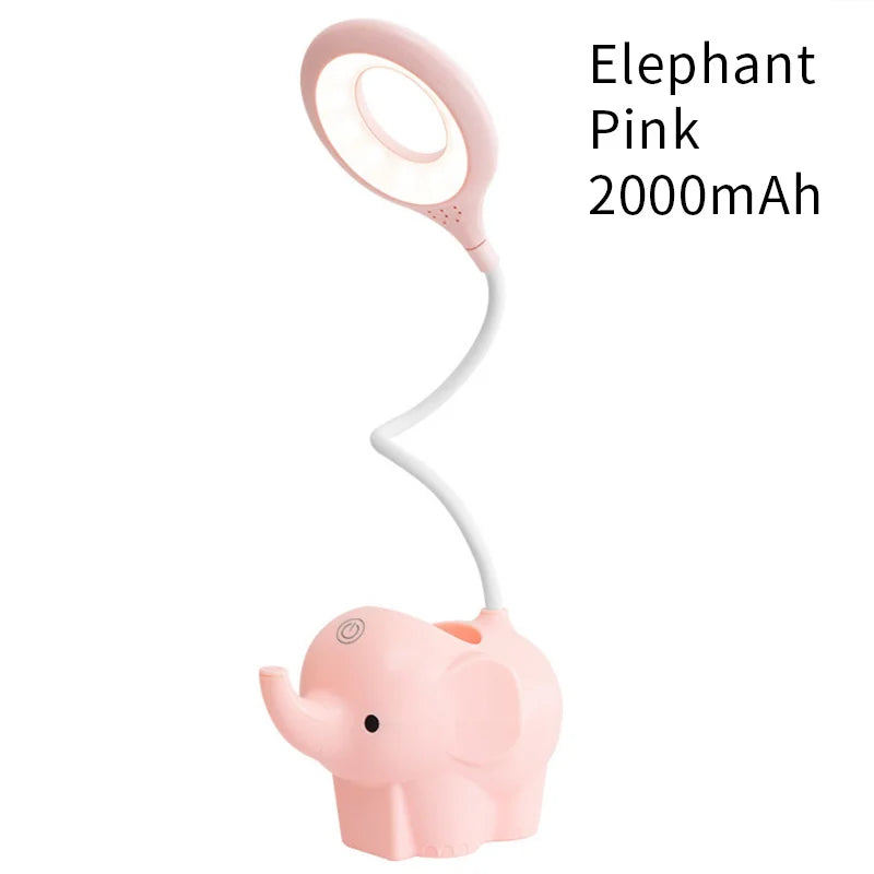 Adorable Elephant LED Desk Lamp – USB Rechargeable, Dimmable Touch Control Light - YanaChi Store