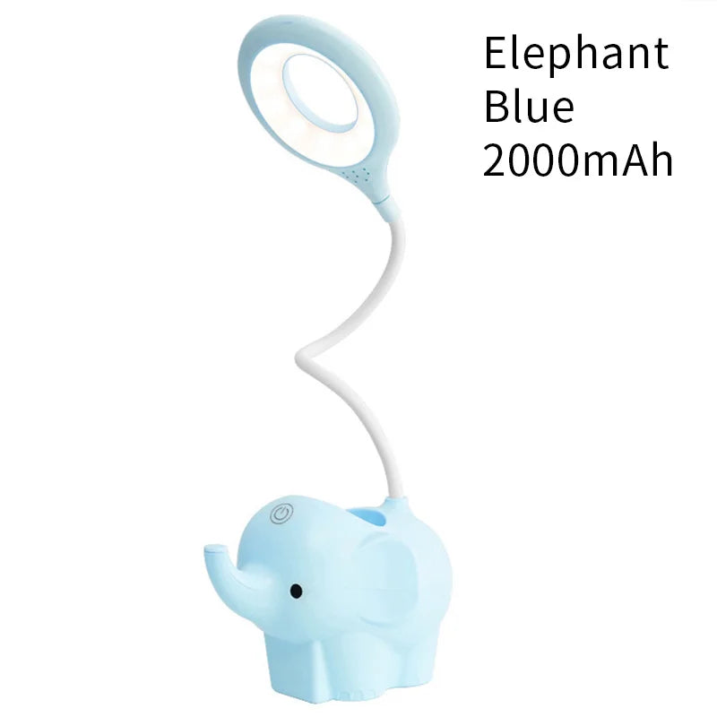 Adorable Elephant LED Desk Lamp – USB Rechargeable, Dimmable Touch Control Light - YanaChi Store