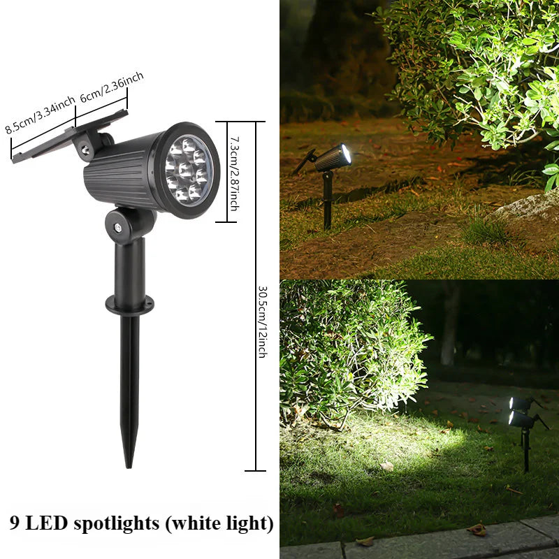 Solar-Powered Spotlights – 9 LEDs, IP65 Waterproof, Perfect for Driveways and Lawns - YanaChi Store