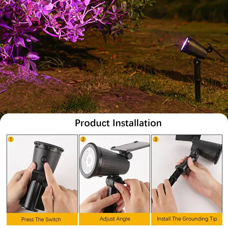 Solar-Powered Spotlights – 9 LEDs, IP65 Waterproof, Perfect for Driveways and Lawns - YanaChi Store