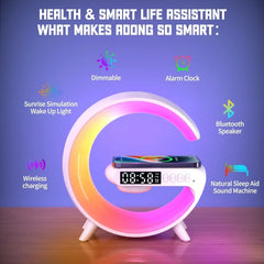 Wireless Charging Station with Bluetooth 5.0 Speaker, RGB Lights & Alarm Clock - YanaChi Store