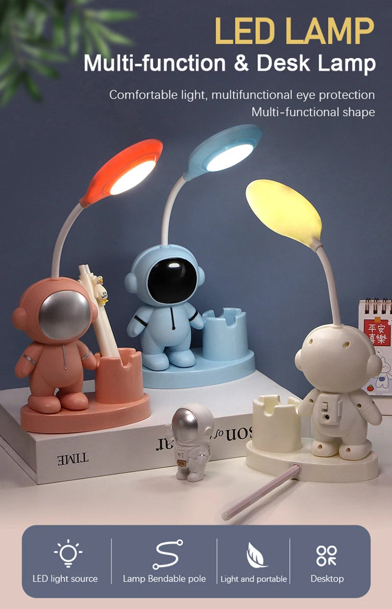 Creative Kids' Astronaut Table Lamp – Adjustable Color With A Practical Design - YanaChi Store