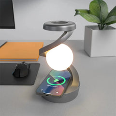 LED Moon Mood Lamp – Suspended Rotating RGB Light with Wireless Charging - YanaChi Store