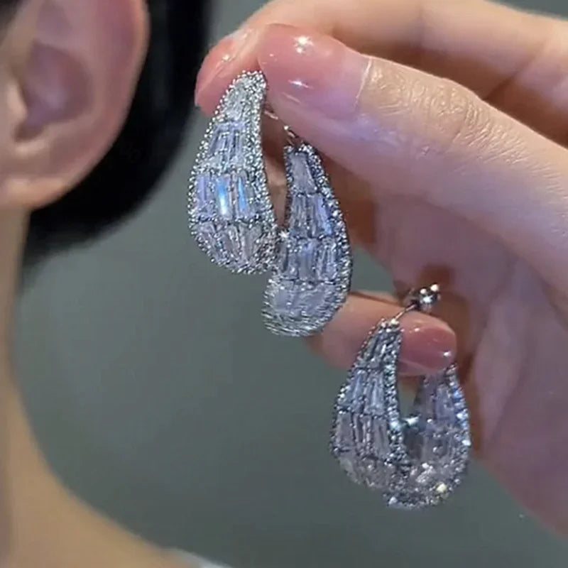 Luxury Wheat Leaf Zircon Drop Earrings – Romantic Jewelry for Women & Girls - YanaChi Store