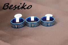 Stainless Steel Spanish Bible Cross Ring – 8mm Christian Jewelry - YanaChi Store