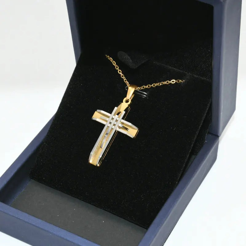 High-Fashion Stainless Steel Jesus Cross Pendant Necklace – Trendy Religious Jewelry - YanaChi Store