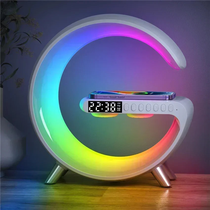 Wireless Charging Station with Bluetooth 5.0 Speaker, RGB Lights & Alarm Clock - YanaChi Store