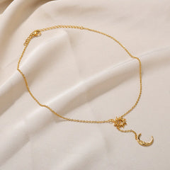 Exquisite Bohemian Clavicle Necklace – Stainless Steel Sun & Moon Pendant - YanaChi Store