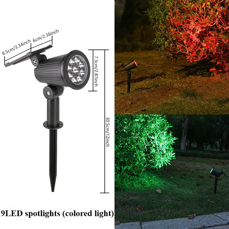Solar-Powered Spotlights – 9 LEDs, IP65 Waterproof, Perfect for Driveways and Lawns - YanaChi Store