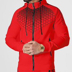 Men's Tracksuit Set: Hooded Zipper Jacket & Jogging Pants for Spring & Autumn
