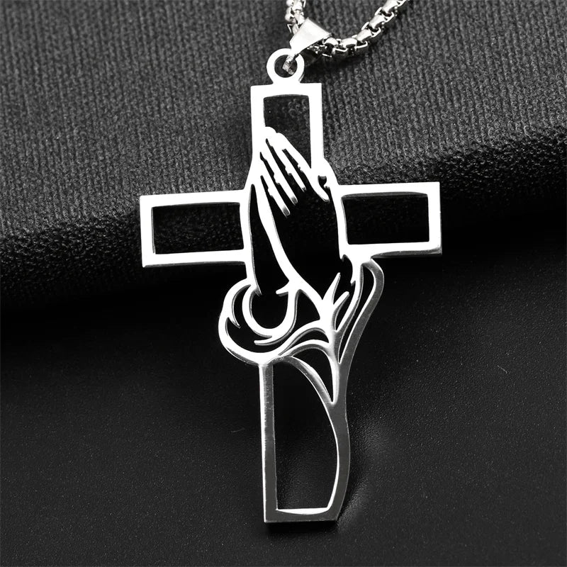 Christian Stainless Steel Bible Cross Chain Necklace – Men's Religious Prayer Jewelry & Gift - YanaChi Store