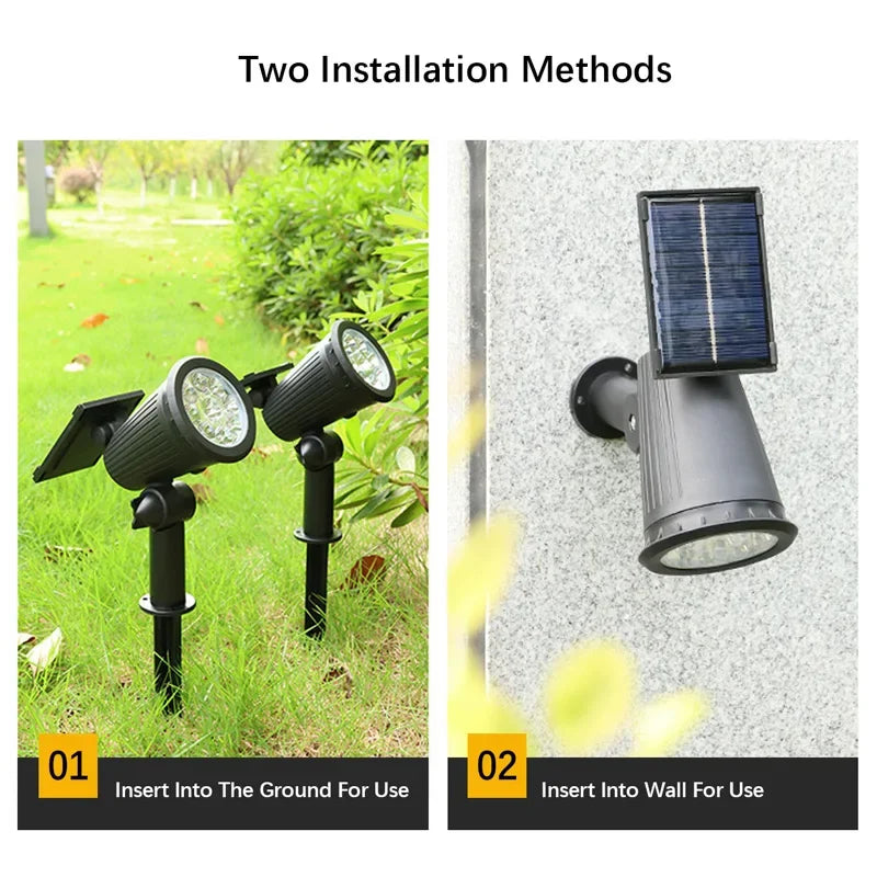 Solar-Powered Spotlights – 9 LEDs, IP65 Waterproof, Perfect for Driveways and Lawns - YanaChi Store